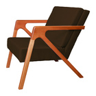 Poltrona Com Braço De Madeira Zoe Estilo Moderno Suede Escolh