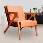 Poltrona Com Braço De Madeira Zoe Estilo Moderno Veludo Escol