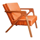 Poltrona Com Braço De Madeira Zoe Estilo Moderno Veludo Escol