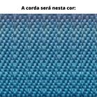 Poltrona Com Braço Mava Algodão Azul Madeira Cedro Corda Plan