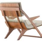 Poltrona Com Braço Moza Linho Bege Madeira Cedro Corda Náutic