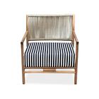 Poltrona Com Braço Nicole Algodão Impermeável Azul E Branco M