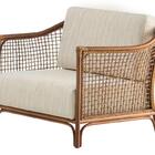 Poltrona Com Braço Oslen Algodão Bege Madeira Cedro Junco Nat