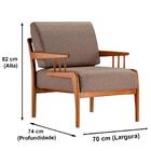 Poltrona Com Braço Pinau Ozki 70 Cm (largura) Madeira Eucalip
