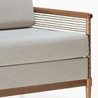 Poltrona Com Braço Turati Linho Palha Madeira Cedro Corda Náu