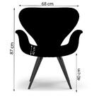 Poltrona Com Capitonê Cadeira Tulipa Cinza Base Fixa