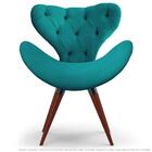 Poltrona Com Capitonê Decorativa Cadeira Egg Azul Turquesa Co