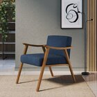 Poltrona Com Encosto Ravena Nogueira/azul