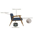 Poltrona Com Encosto Ravena Nogueira/azul