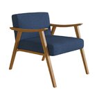 Poltrona Com Encosto Ravena Nogueira/azul