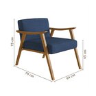 Poltrona Com Encosto Ravena Nogueira/azul