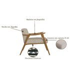 Poltrona Com Encosto Ravena Nogueira/bege