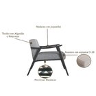 Poltrona Com Encosto Ravena Preto/cinza