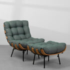 Poltrona Com Puff Costela – Verde