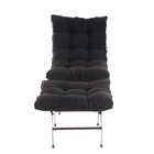 Poltrona Com Puff Costela Aramada Aço Corten/preto