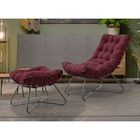 Poltrona Com Puff Costela Aramada Eva Platinum Decor Bordo