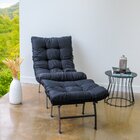 Poltrona Com Puff Costela Aramada Preto