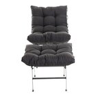 Poltrona Com Puff Costela Aramada Preto