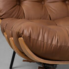 Poltrona Com Puff Costela - Caramelo