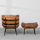 Poltrona Com Puff Costela - Caramelo