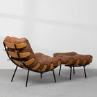 Poltrona Com Puff Costela - Caramelo