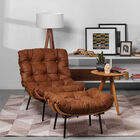 Poltrona Com Puff Costela - Caramelo