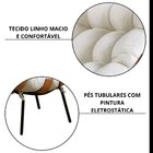 Poltrona Com Puff Costela Linho Bege/off White