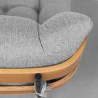 Poltrona Com Puff Costela Linho Cinza