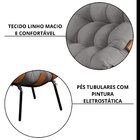 Poltrona Com Puff Costela Linho Grafite