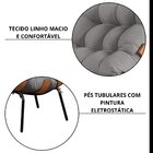 Poltrona Com Puff Costela Linho Grafite