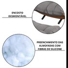 Poltrona Com Puff Costela Linho Grafite