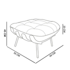 Poltrona Com Puff Costela Para Sala E Quarto Suede Bege - Wed