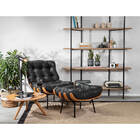 Poltrona Com Puff Costela Preto