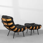 Poltrona Com Puff Costela Preto