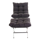 Poltrona Com Puff Decorativo Aramado Comfort