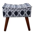 Poltrona Com Puff Decorativo Opala Estampado Azul Amamentação