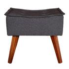 Poltrona Com Puff Decorativo Opala Linho Café Kasa Sofá