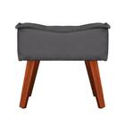 Poltrona Com Puff Decorativo Opala Suede Cinza Kasa Sofá