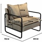 Poltrona Com Puff Diva Industrial Base Metal Decoração Sala,