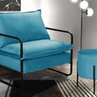 Poltrona Com Puff Diva Industrial Base Metal Decoração Sala,