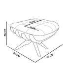 Poltrona Com Puff Giratório Costela Suede Base De Madeira Ma3