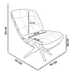 Poltrona Com Puff Giratório Costela Suede Base De Madeira Ma3