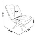 Poltrona Com Puff Giratório Costela Suede Marrom Rato Base De
