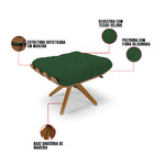 Poltrona Com Puff Giratório Costela Veludo Base De Madeira Ma