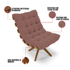 Poltrona Com Puff Giratório Costela Veludo Luxo Rosê Base De