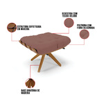 Poltrona Com Puff Giratório Costela Veludo Luxo Rosê Base De