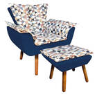 Poltrona Com Puff Opala D87 Com Suede Pés Palito D'rossi - Az