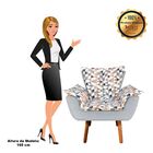 Poltrona Com Puff Opala D87 Com Suede Pés Palito D'rossi - Ci