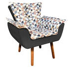 Poltrona Com Puff Opala D87 Com Suede Pés Palito D'rossi - Pr