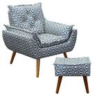 Poltrona Com Puff Opala Estampado Exclusivo